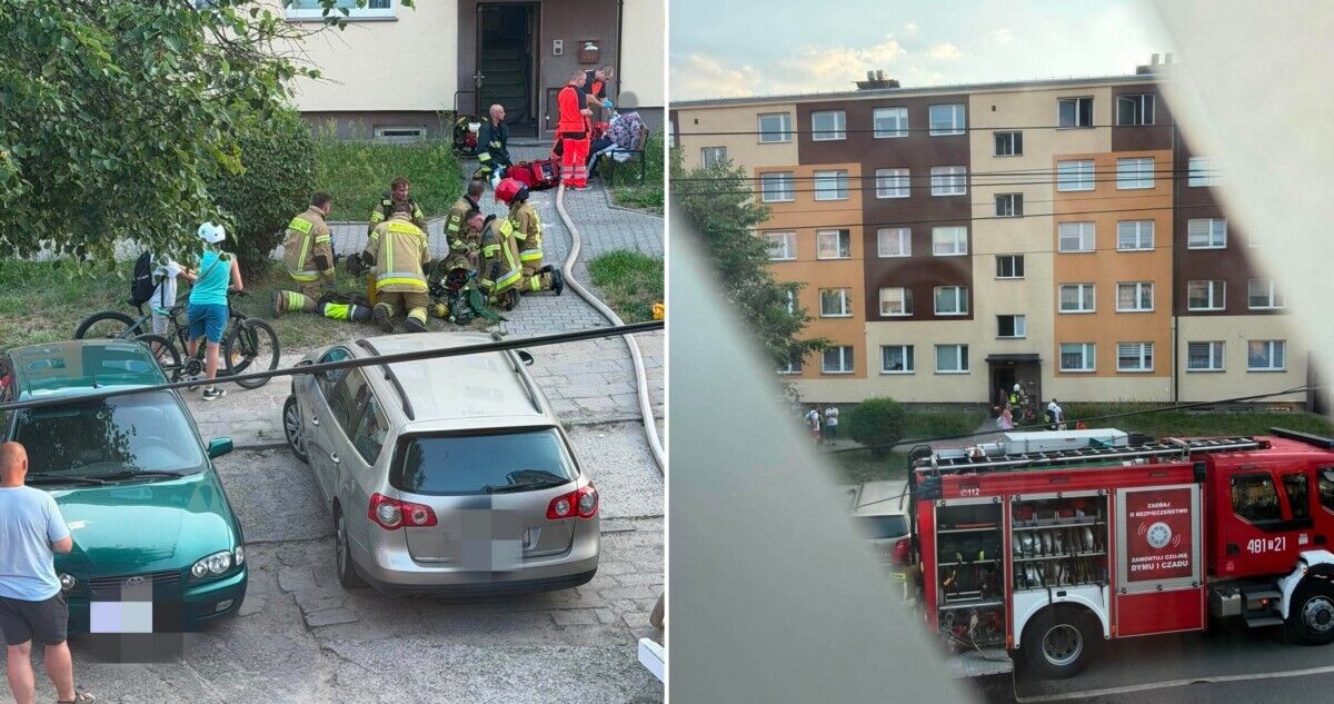  Pożar w bloku przy ulicy Zielnej w Skarżysku-Kamiennej